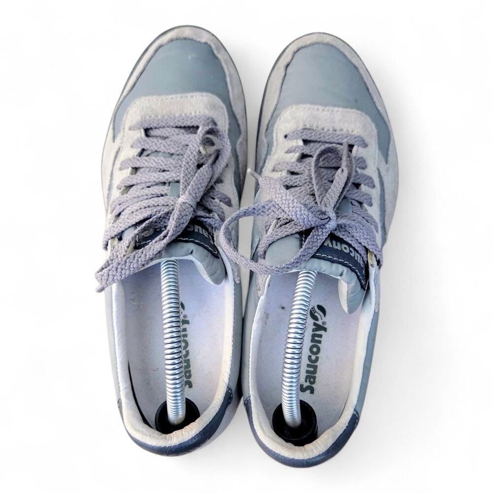 Saucony Bullet Grey White 2943-52 Men Size 7 Low Top Track Retro Shoes Sneakers - Picture 7 of 9